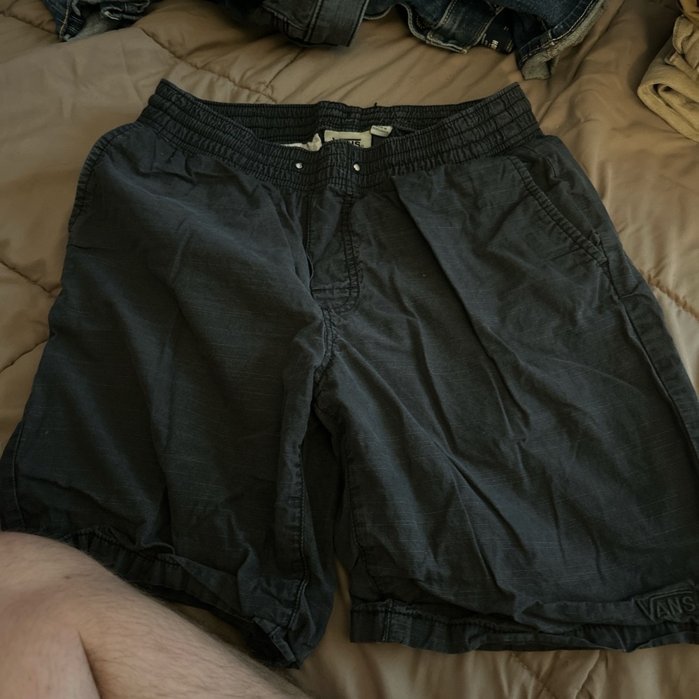 Vans Black Athletic Shorts with Elastic Waistband